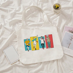Jujutsu Kaisen Canvas Tote Bag - Anime Harajuku Shopper Bag for Women