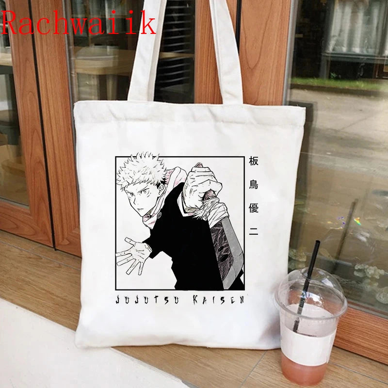 Jujutsu Kaisen Tote Bag Harajuku Shopper Canvas Shoulder Bag
