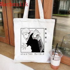 Jujutsu Kaisen Tote Bag Harajuku Shopper Canvas Shoulder Bag