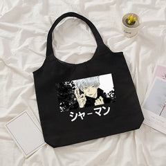 Jujutsu Kaisen Canvas Tote Bag - Anime Harajuku Shopper Bag for Women