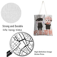 Jujutsu Kaisen Shoulder Bag Anime Canvas Eco Tote Large Capacity Storage