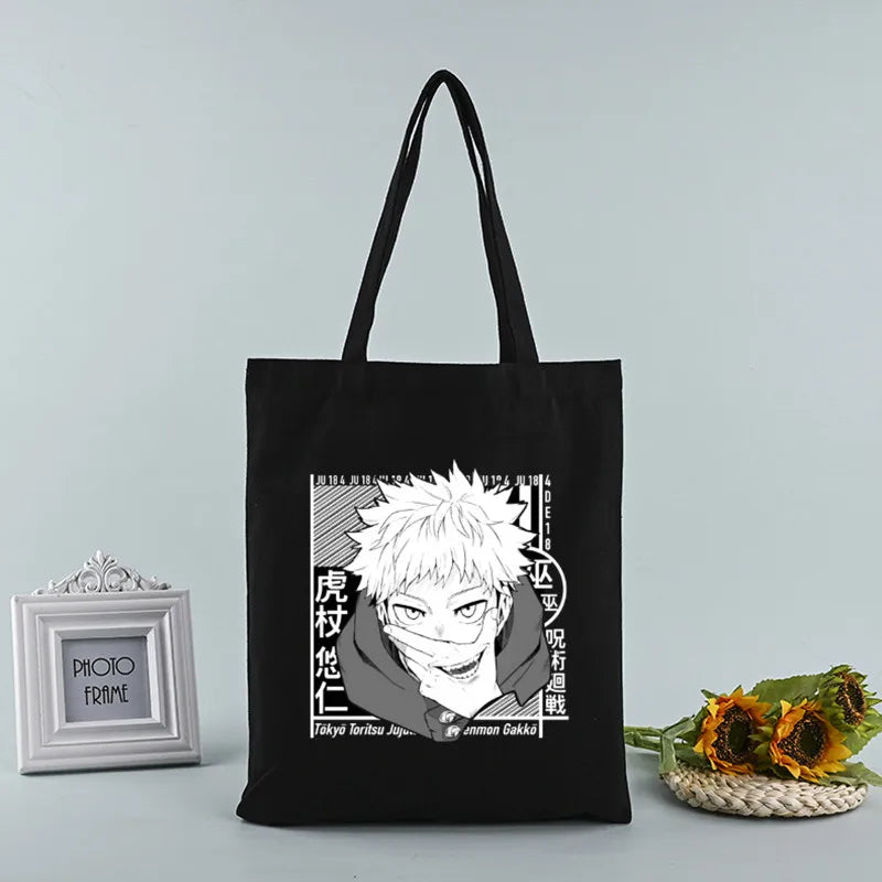 Jujutsu Kaisen Women Canvas Tote Bag Harajuku Shoulder Messenger Bag