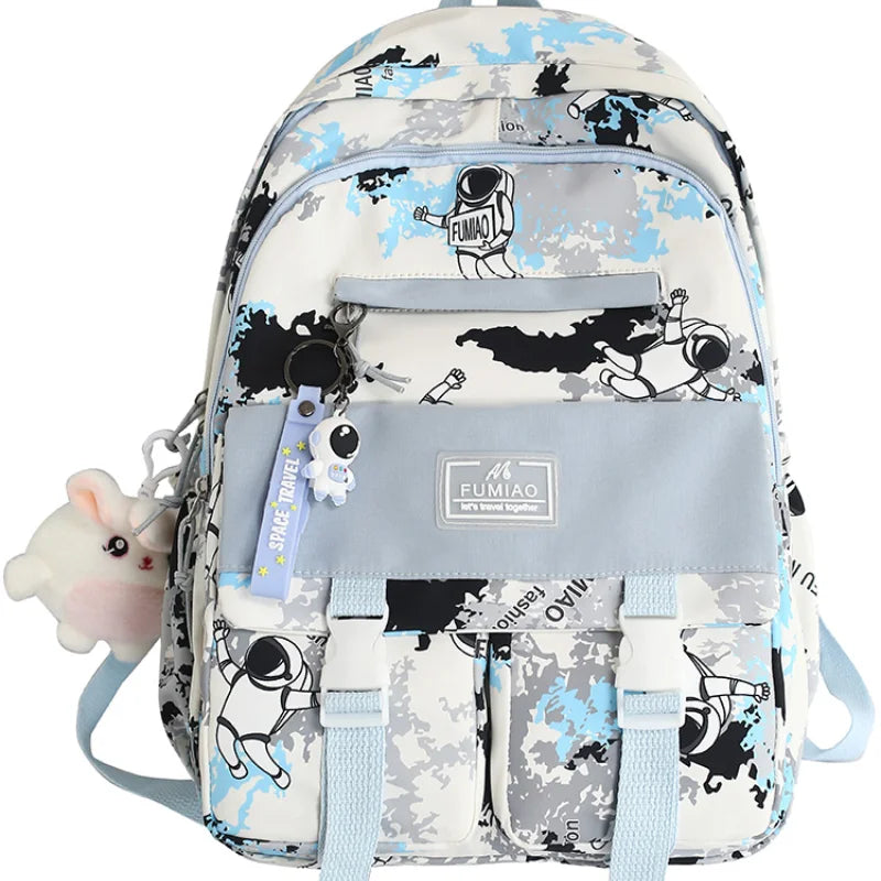 Girls Camouflage Backpack for Junior School with Medium Capacity