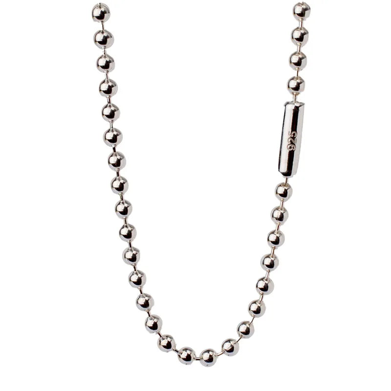 Solid 925 Sterling Silver Ball Chain Necklace 16-36inch