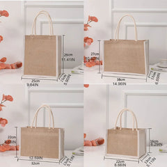 Jute Tote Bags Burlap Handbag Reusable Beach Shopping Grocery Bag