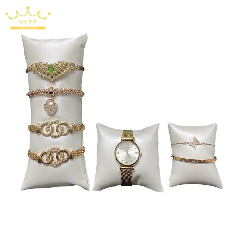 Watch Bracelet Display Stand Storage Pillow Brushed Pu Leather