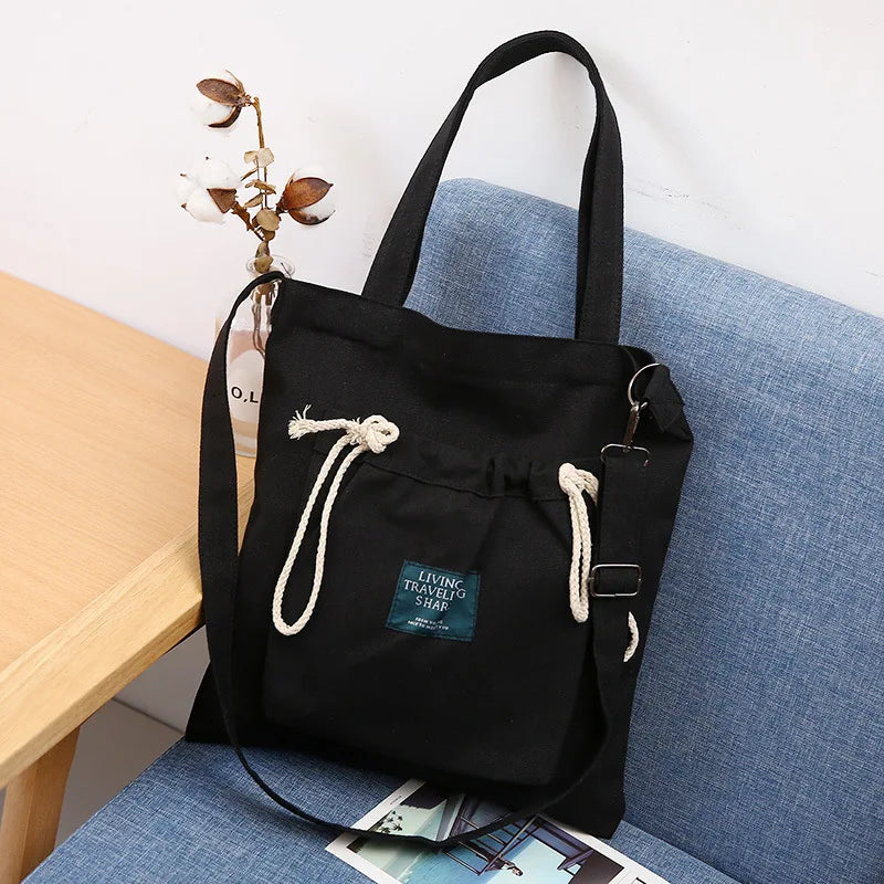 Canvas Crossbody Bag Eco Reusable Tote Bag Student Bag