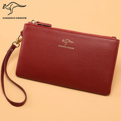 Women Long Leather Wallet Zipper Clutch Purse with Strap