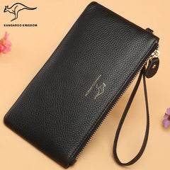 Women Long Leather Wallet Zipper Clutch Purse with Strap