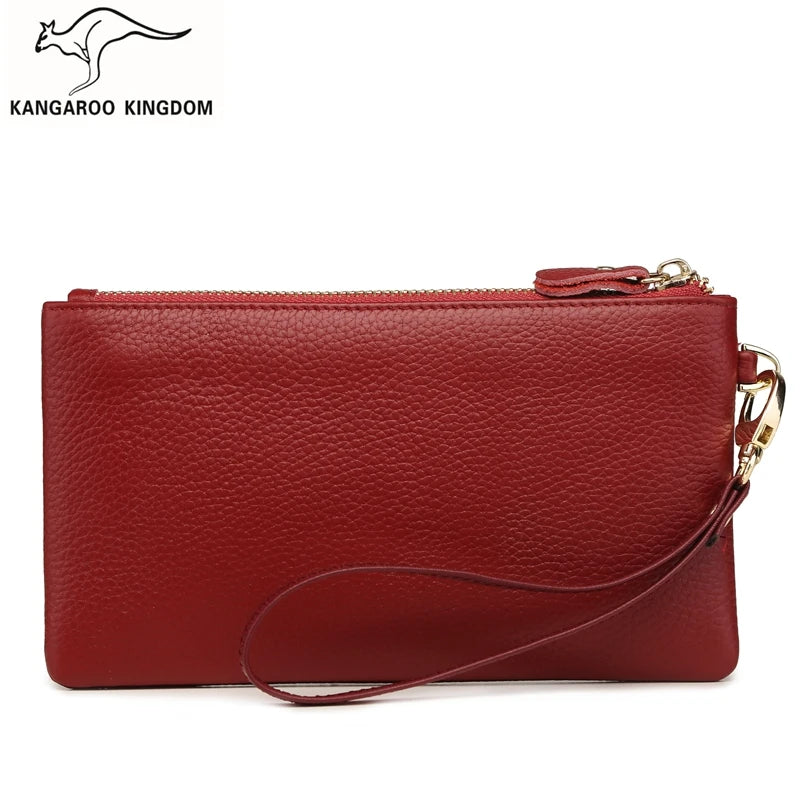 Women Long Leather Wallet Zipper Clutch Purse with Strap