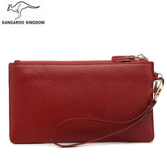Women Long Leather Wallet Zipper Clutch Purse with Strap