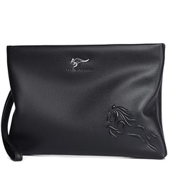 KANGAROO Men Clutch Bag Leather Long Purse Password Money Bag Business