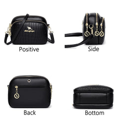 Fashionable Multi-Layer Leather Messenger Bag