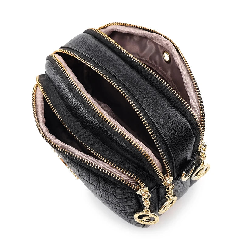 Fashionable Multi-Layer Leather Messenger Bag