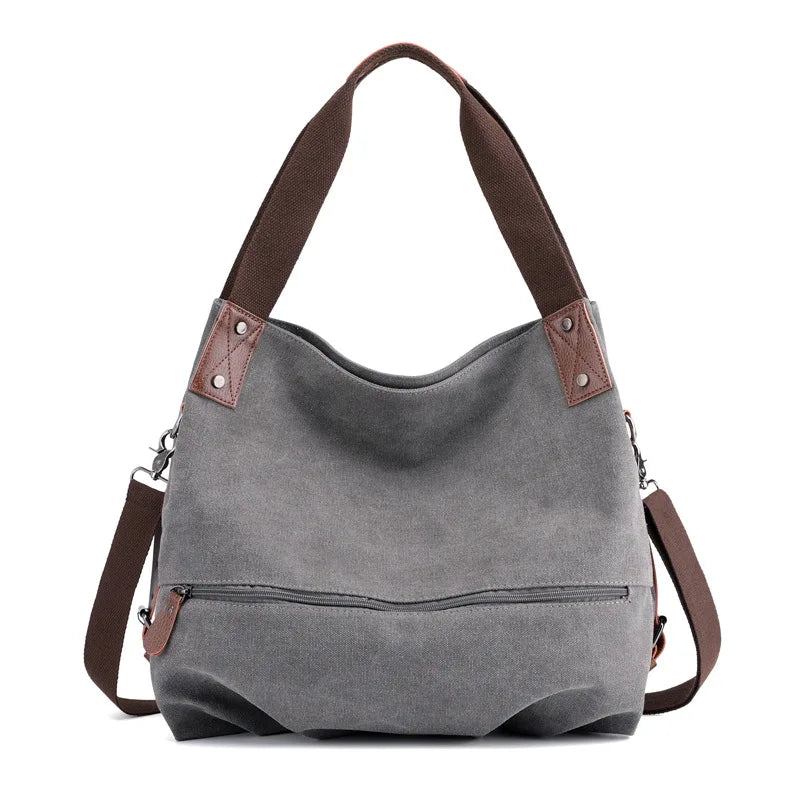 Vintage Canvas Women HnadBag Single Shoulder Bags Solid Ladies Messenger Bag