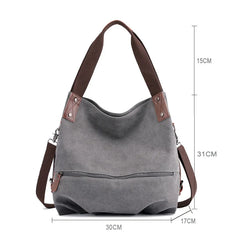 Vintage Canvas Women HnadBag Single Shoulder Bags Solid Ladies Messenger Bag