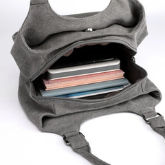 Canvas Multi-pocket Women's Shoulder Bag Casual Tote