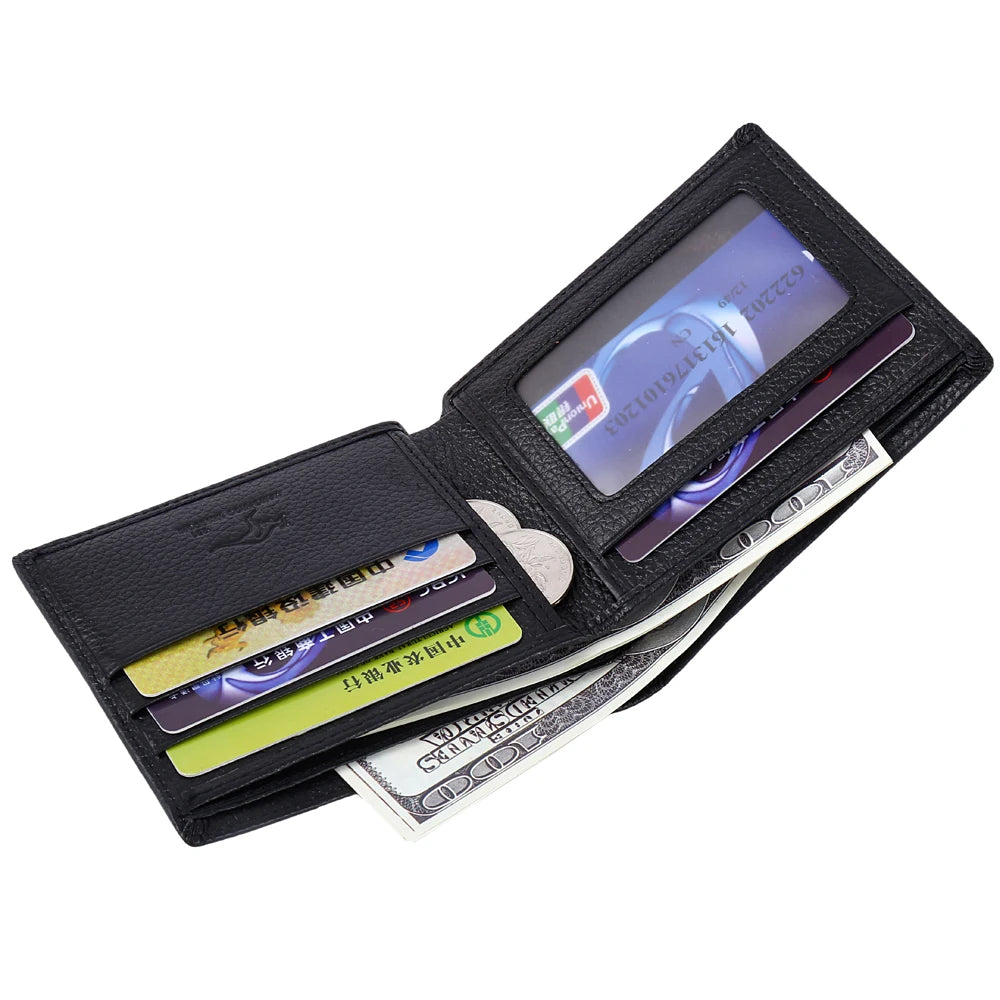 Kangaroo Kingdom Men Wallets Leather Short Wallet Male Pocket
