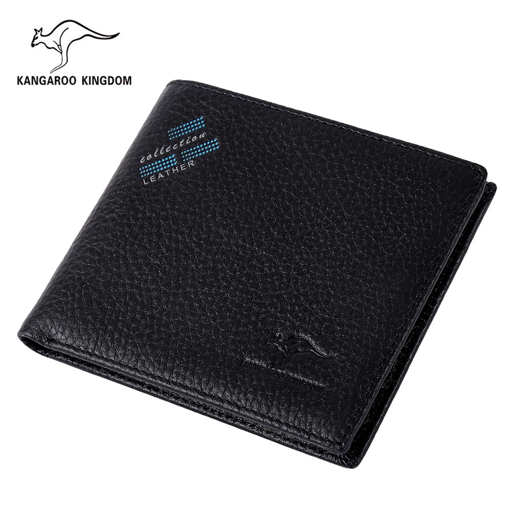 Kangaroo Kingdom Men Wallets Leather Short Wallet Male Pocket