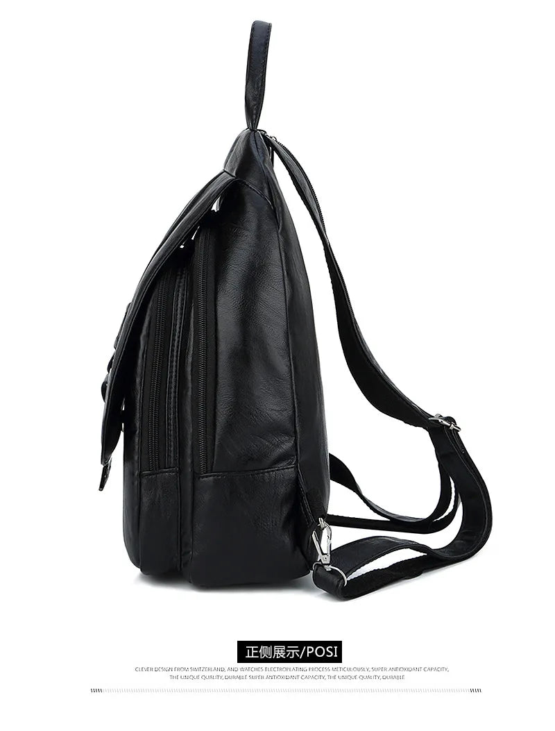 Kangaroo Pu Leather Mochila Femenina Backpack Large Capacity School Bag