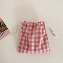 Kawaii Cotton Fabric Drawstring Storage Pouch Gift Bag