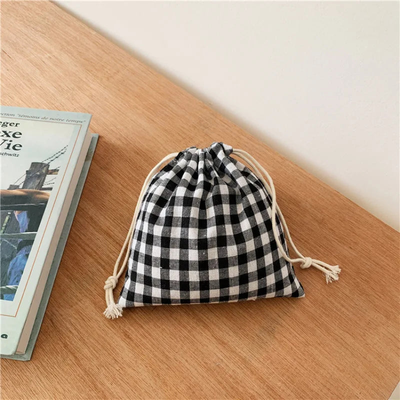 Kawaii Cotton Fabric Drawstring Storage Pouch Gift Bag