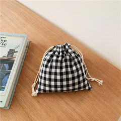 Kawaii Cotton Fabric Drawstring Storage Pouch Gift Bag