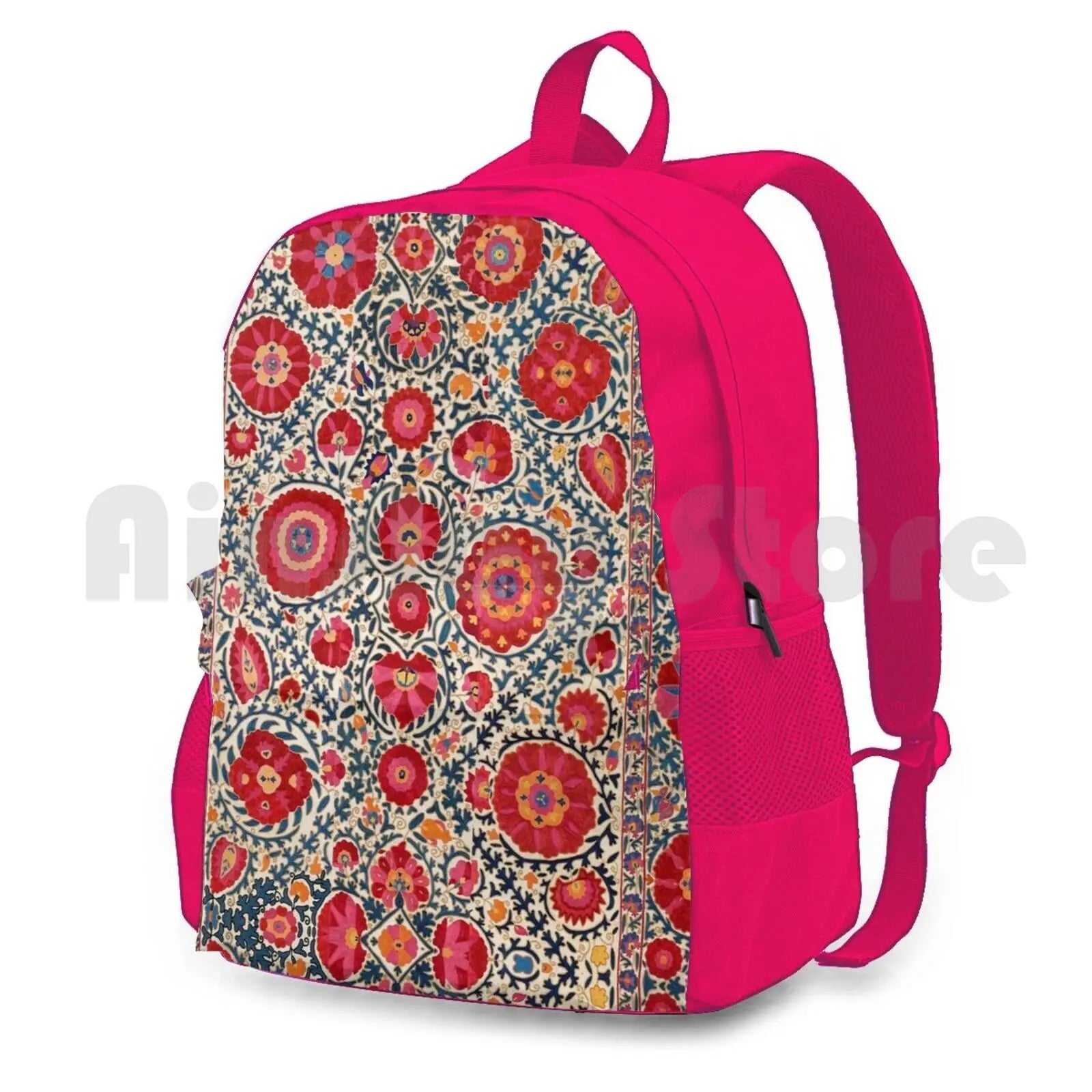 Kermina Suzani Uzbekistan Embroidery Print Outdoor Hiking Backpack