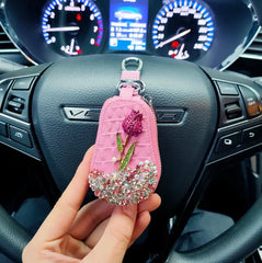 Crystal Diamond Key Case Wallet Flower Housekeepers