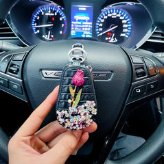 Crystal Diamond Key Case Wallet Flower Housekeepers