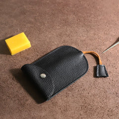Retro Leather Drawstring Key Case Purse Organizer