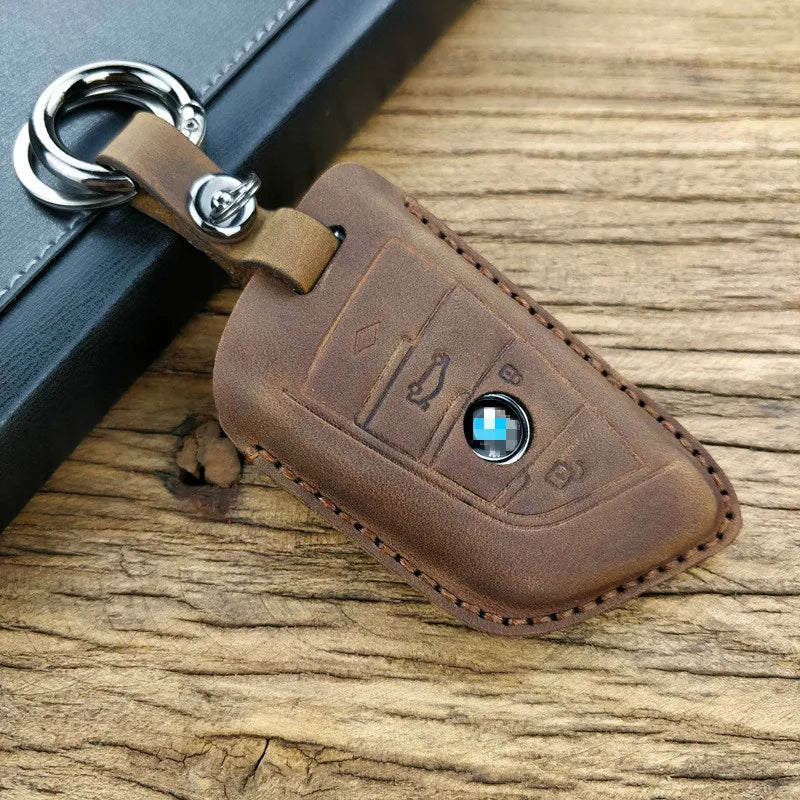 Hand Leather Key Holder Wallet for Crazy Horse Leather Key Cover