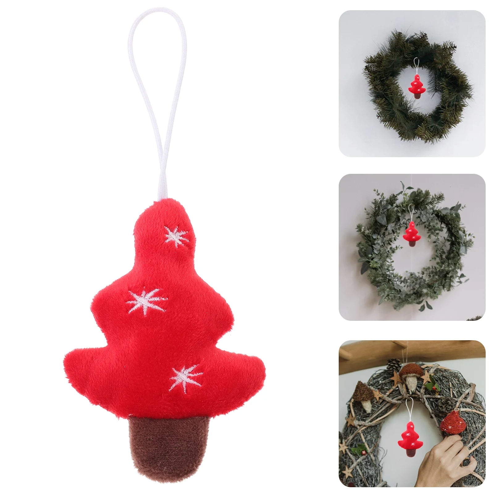 Plush Key Holder Christmas Tree Ornaments Xmas Decor Hanging Pendants