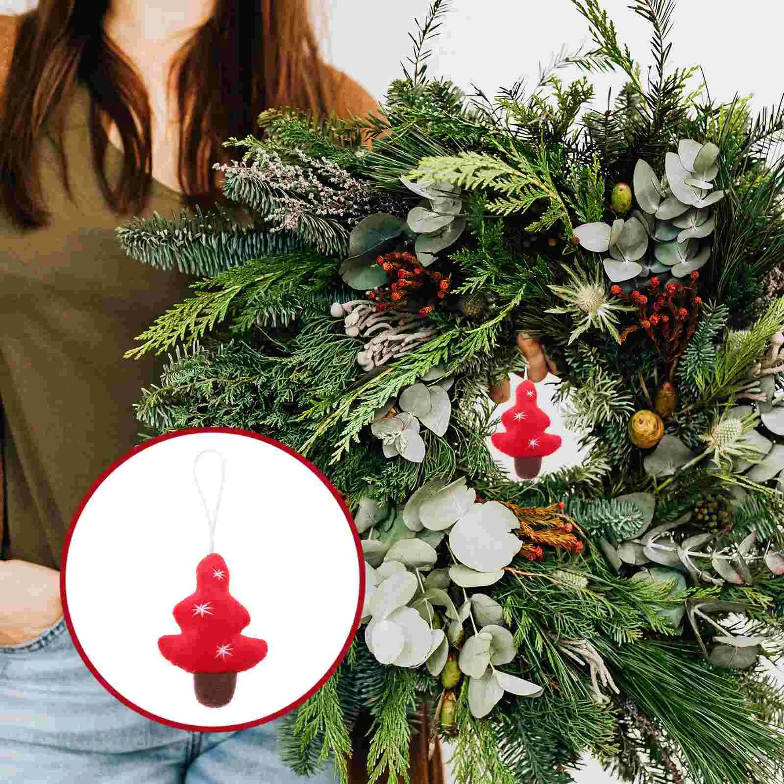 Plush Key Holder Christmas Tree Ornaments Xmas Decor Hanging Pendants