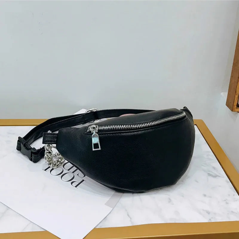 Key Pouch Waist Packs Womens Waist Bag Fanny Pack Pu Bag Belt Purse