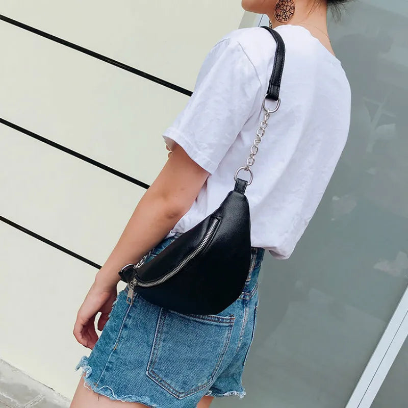 Key Pouch Waist Packs Womens Waist Bag Fanny Pack Pu Bag Belt Purse