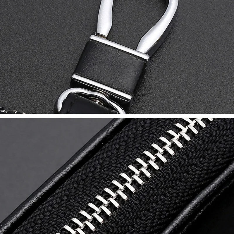 Vintage Patchwork Key Wallets Zipper Car-key Holder Case