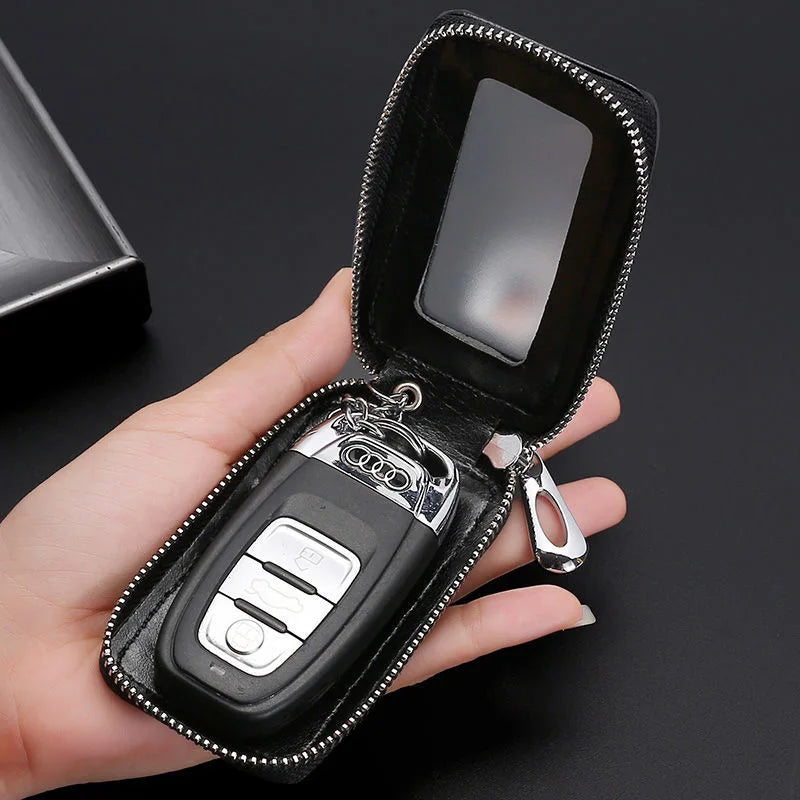 Vintage Patchwork Key Wallets Zipper Car-key Holder Case