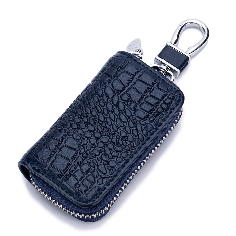 Leather Car Key Wallet Zipper Case Holder Pouch
