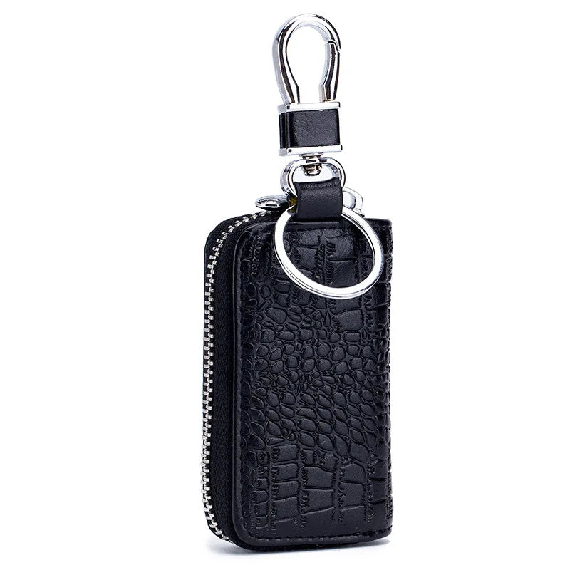 Leather Car Key Wallet Zipper Case Holder Pouch