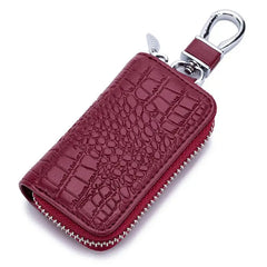 Leather Car Key Wallet Zipper Case Holder Pouch