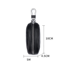 Soft Leather Keychain Pouch Multifunctional Holder Zipper Practical Key Case