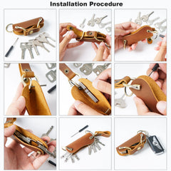 Keycord Leather Car Key Chain Buckle Car Key Ring DIY Car Accessories