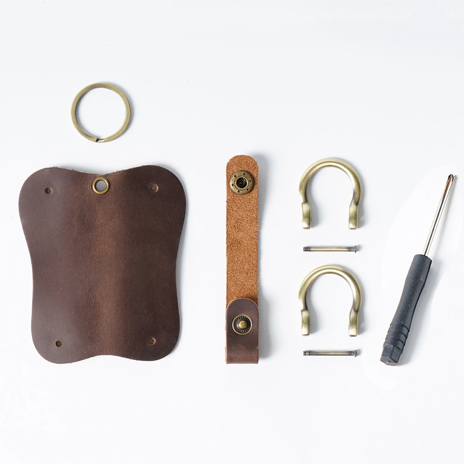 Keycord Leather Car Key Chain Buckle Car Key Ring DIY Car Accessories