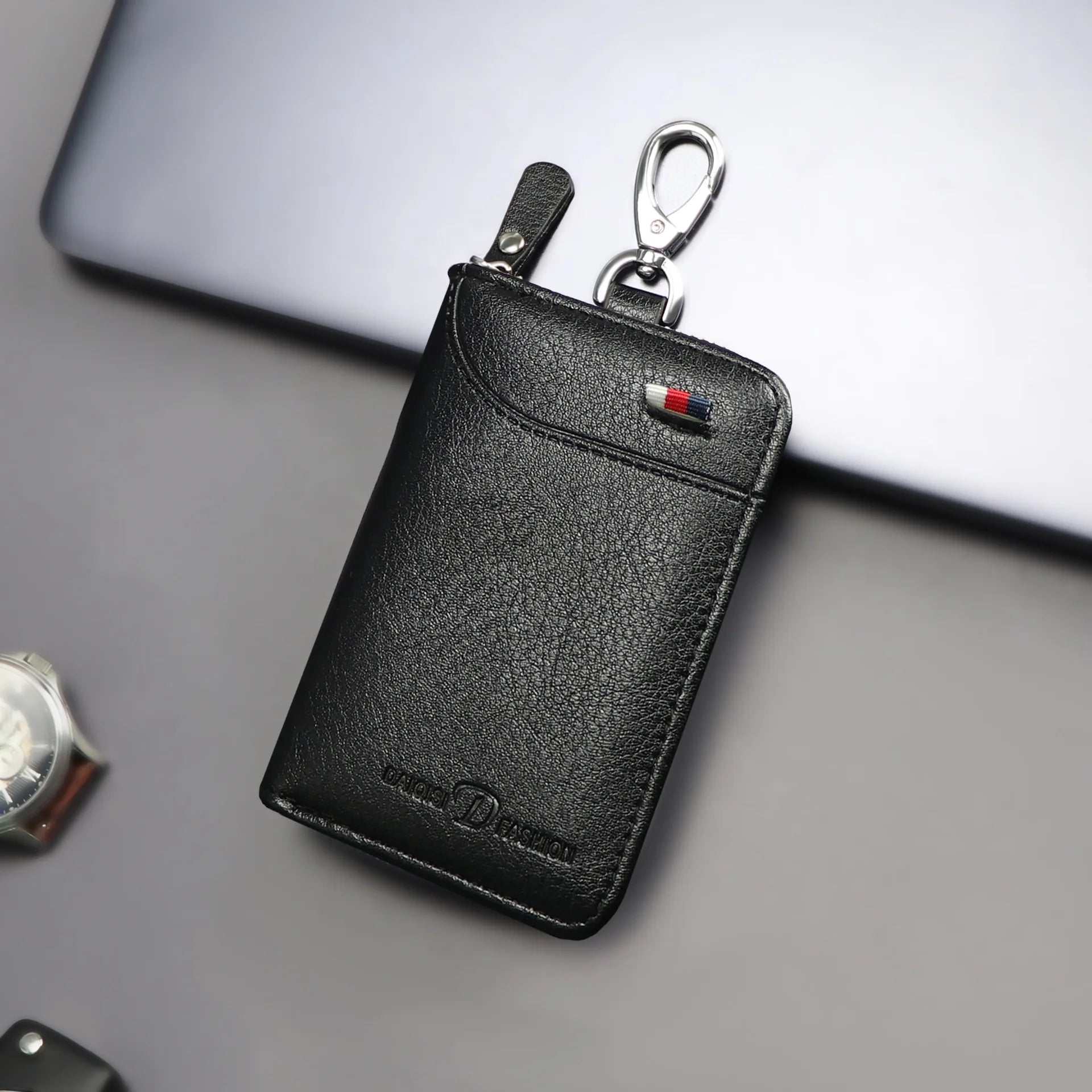 Keypouch Men Car Key Holder Zipper Keys Case Top Male Man Housekeeper
