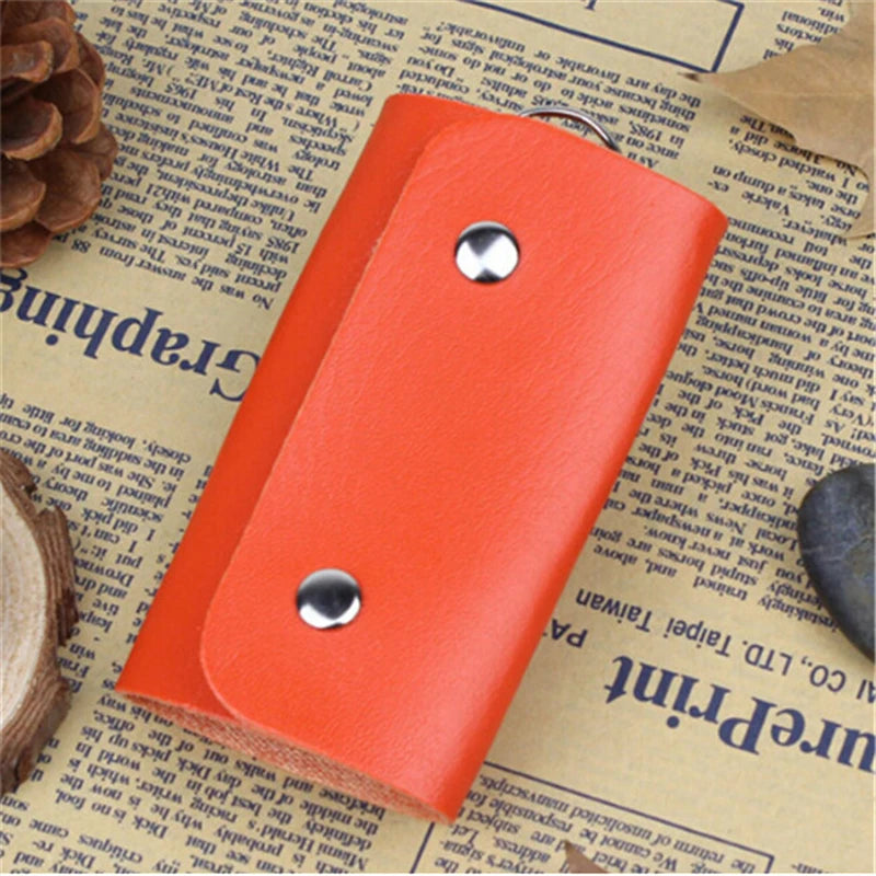 Keys Holder Organizer PU Leather Buckle Key Wallet Bag Car Keychain Women Men