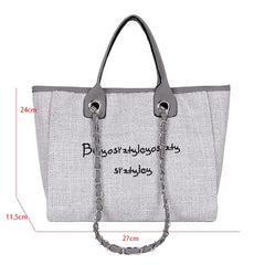 Khaki Canvas Shoulder Bag Laptop Tote Large Capacity Handbag