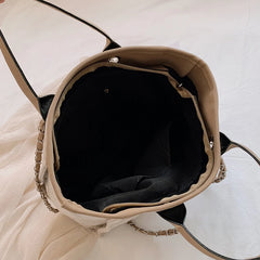 Khaki Canvas Shoulder Bag Laptop Tote Large Capacity Handbag
