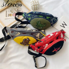 Cartoon Dinosaur Kid Waist Bag Fanny Chest Bag