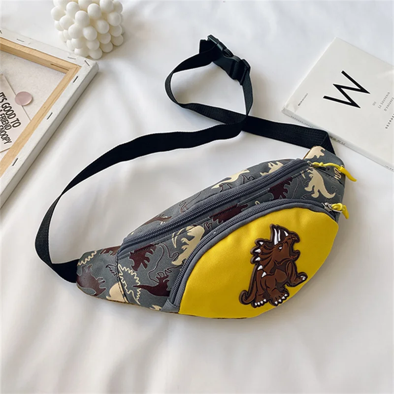 Kid Waist Bag Cartoon Dinosaur Fanny Bag Belt Pouch Zipper Waist Pack